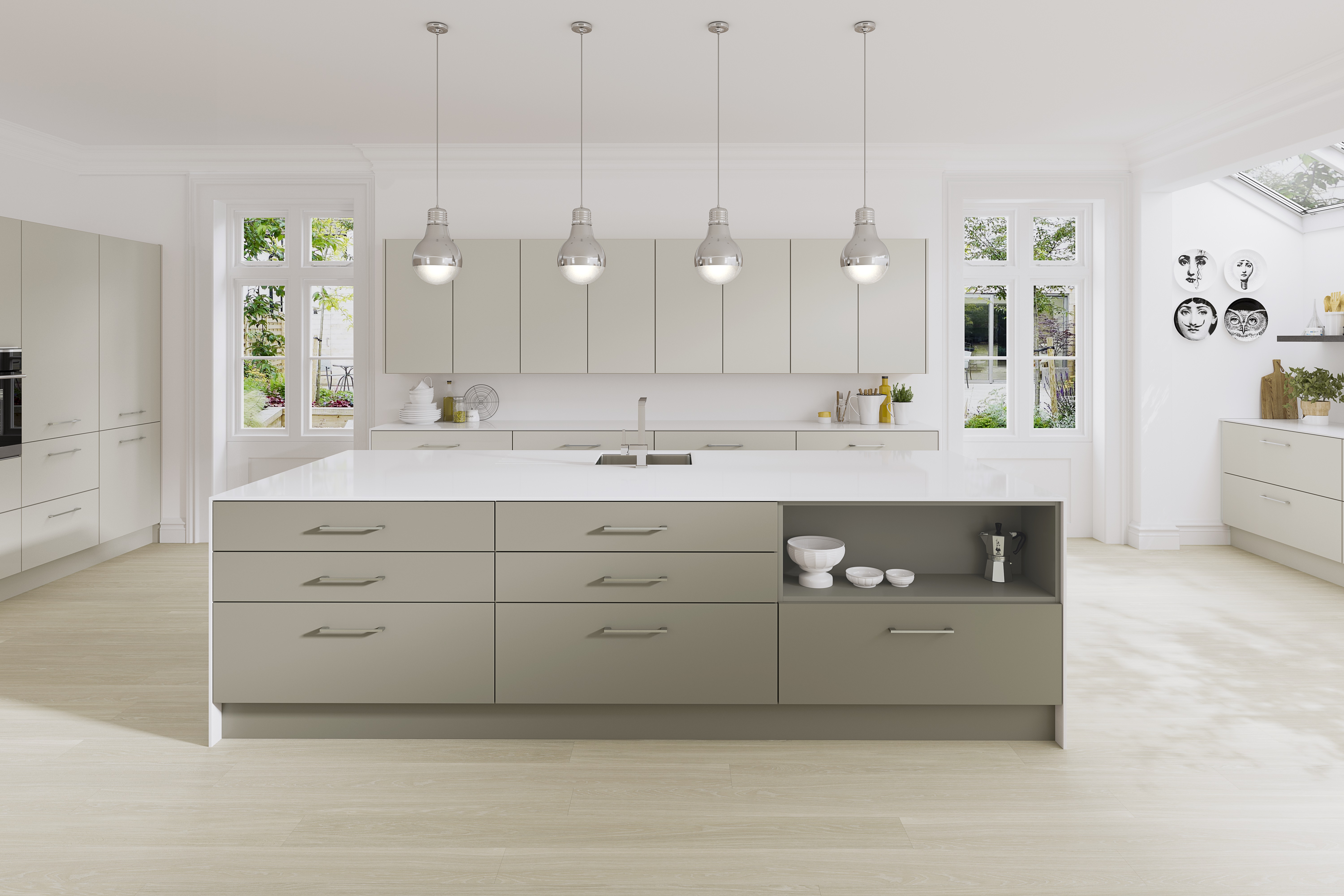 Contemporary Nola slab-door kitchen by Gaddesby